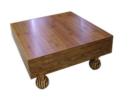 10cm全竹棋墩 深浅两种颜色围棋盘 围棋棋墩 带脚围棋