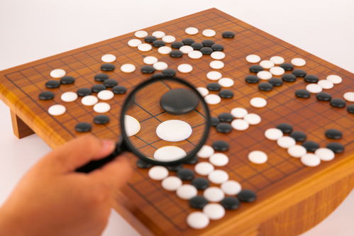 围棋放大镜棋盘造型摄影图 摄影